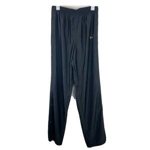 Nike Vintage Snap Off Sweatpants Warm Ups Mens L Black Yellow Check